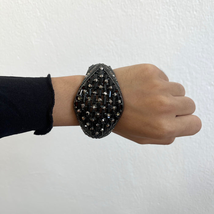 Vintage Black & Silver Statement Cuff Bracelet