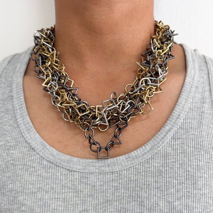 Zara Abstract Chain Statement Necklace