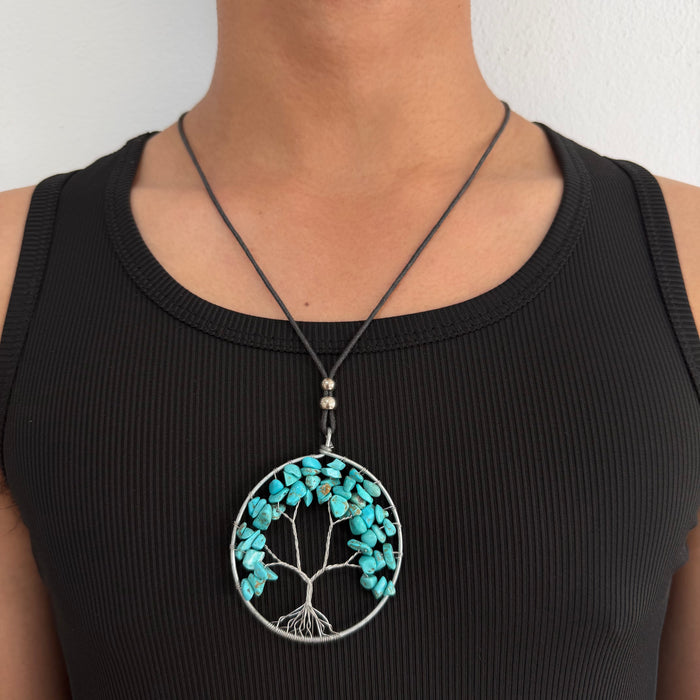 Vintage Tree of Life Necklace, Handmade Wire Wrapped Pendant