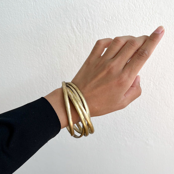 Vintage Gold-Tone Bangle Bracelet Set