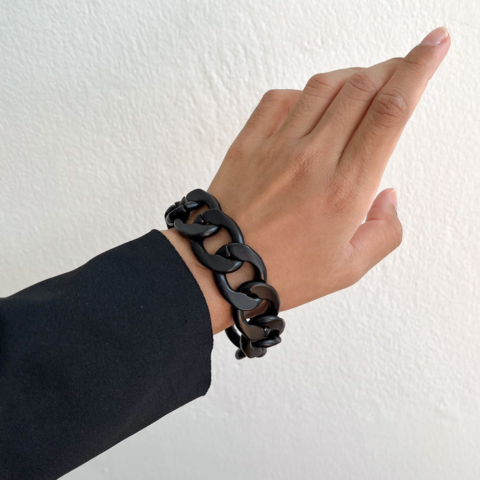 Vintage Black Chunky Chain Bracelet