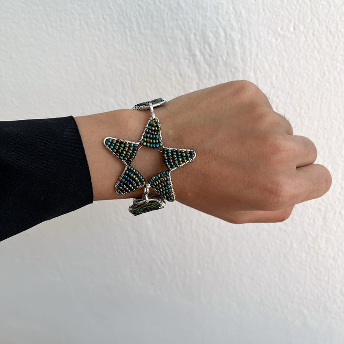 Vintage Beaded Star Statement Bracelet
