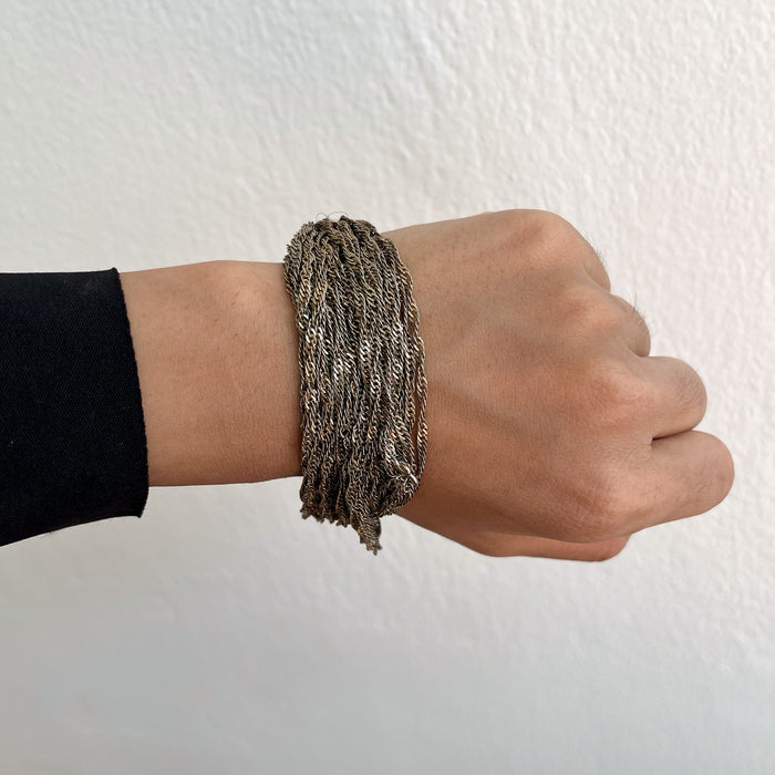 Vintage Multi-Strand Chain Statement Bracelet