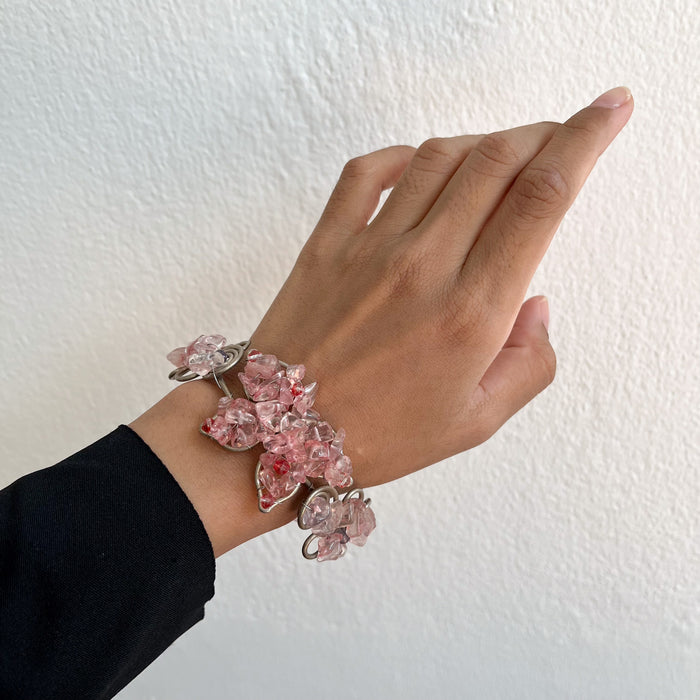 Vintage Pink Crystal Statement Bracelet