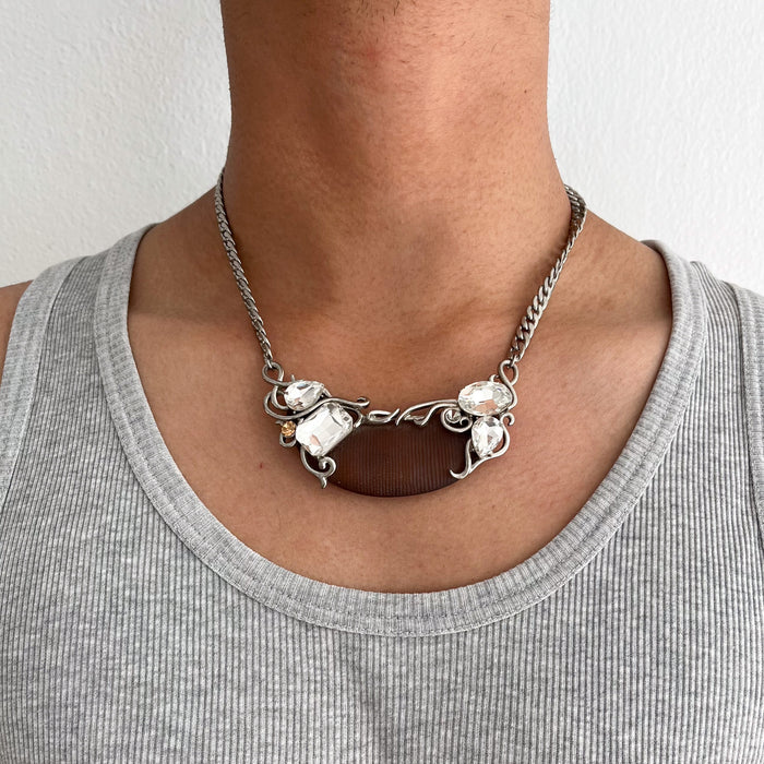 Vintage Brown Statement Necklace & Matching Earrings Set