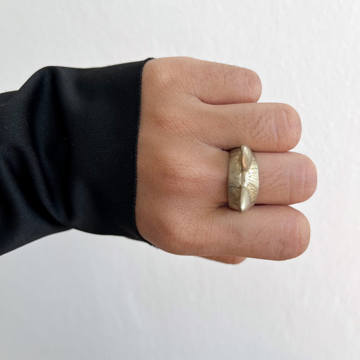 Vintage Gold-Tone Cat Ear Statement Ring