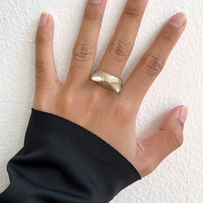 Vintage Gold-Tone Cat Ear Statement Ring
