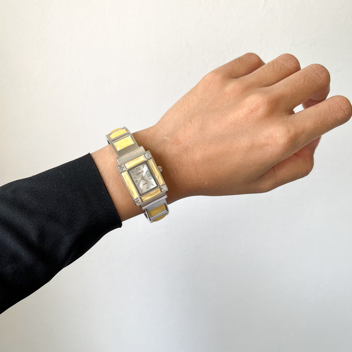 Vintage Silver Tone Cuff Watch Bracelet