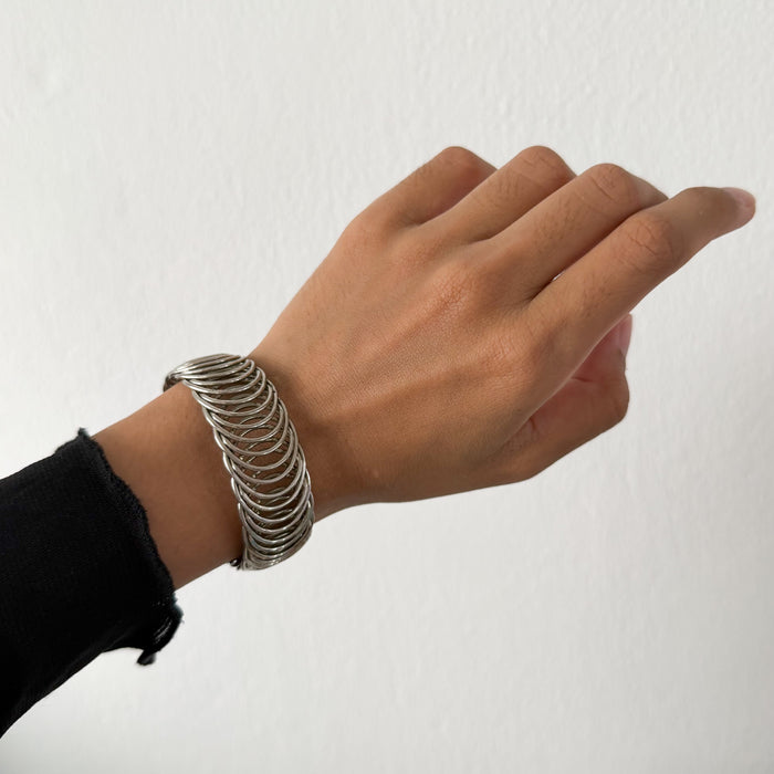 Vintage Silver-Tone Woven Loop Bracelet