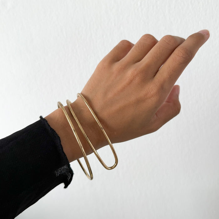 Vintage Gold-Tone Abstract Wrap Cuff Bracelet