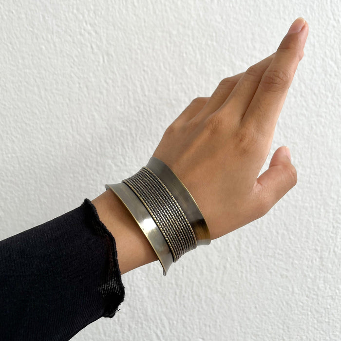 Vintage Textured Wide Cuff Bracelet
