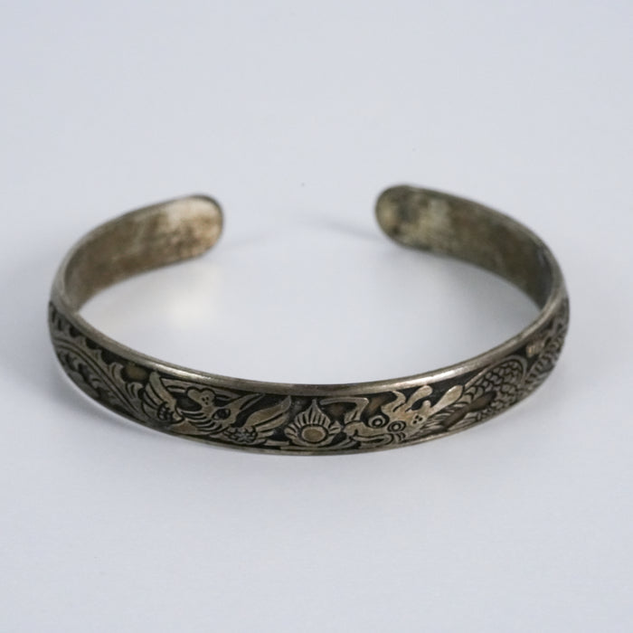 Vintage Etched Tribal Cuff Bracelet