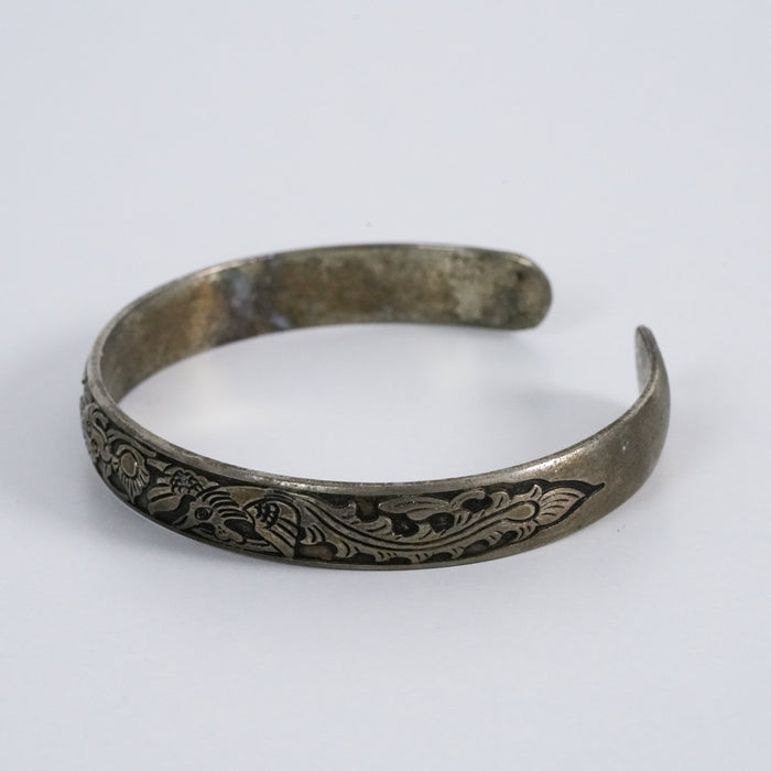 Vintage Etched Tribal Cuff Bracelet