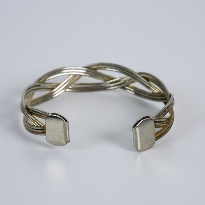 Vintage Two Tone Braided Wire Cuff Bracelet