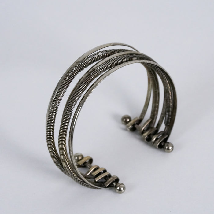 Vintage Silver Tone Multi Coil Wire Cuff Bracelet
