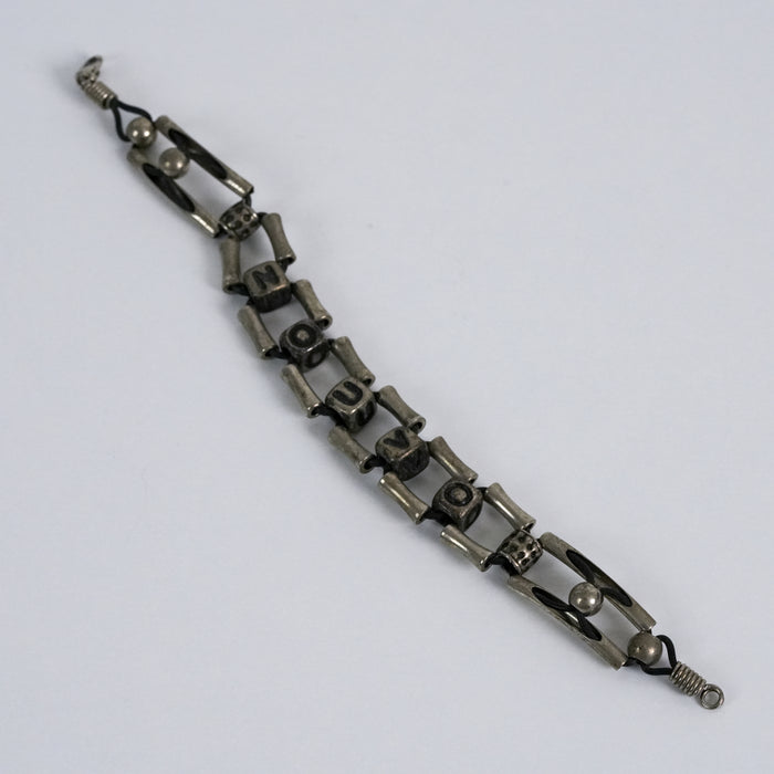Vintage Beaded Silver Tone Bracelet