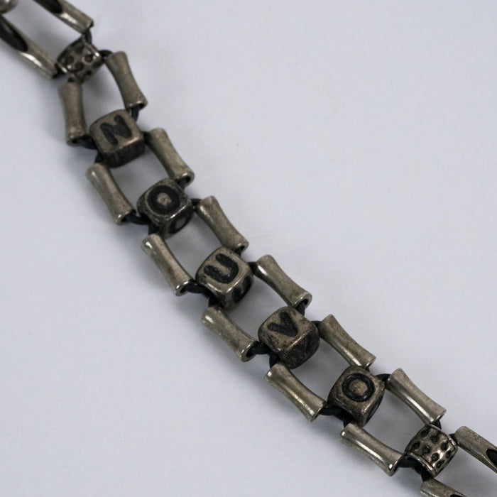 Vintage Beaded Silver Tone Bracelet