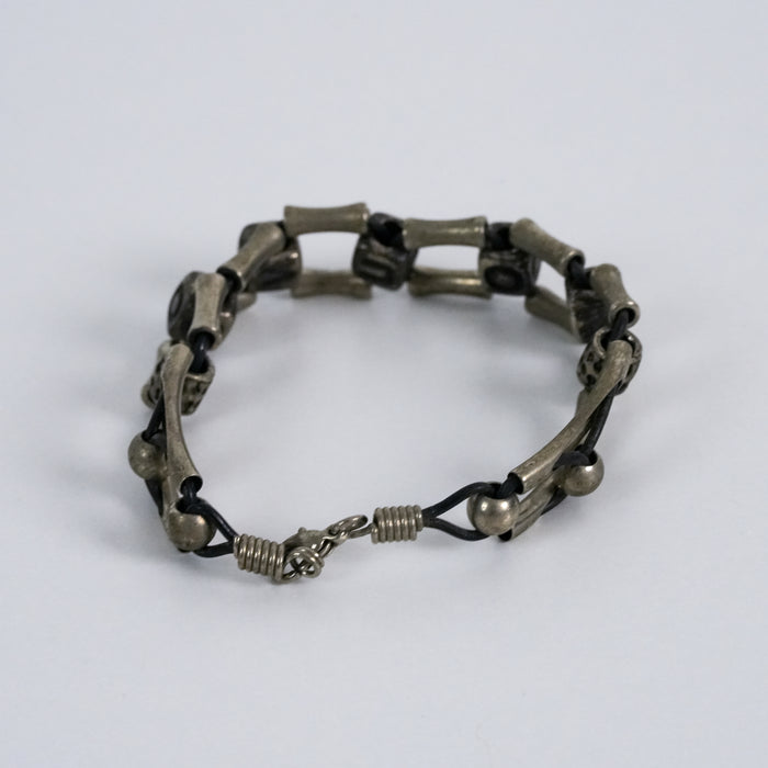 Vintage Beaded Silver Tone Bracelet